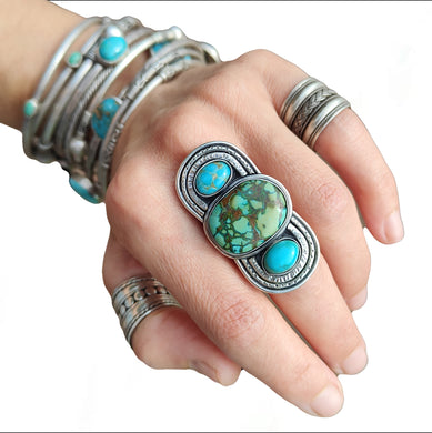 Kingman & Hubei Turquoise Ring or Pendant