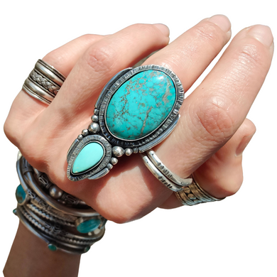 Hubei and Royston Turquoise  Ring or Pendant