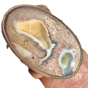 Mexian Opal Chunky Dotty Borders Ring