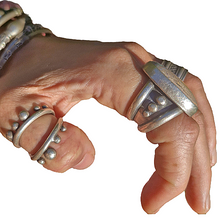 Load image into Gallery viewer, Mexian Opal Chunky Dotty Borders Ring