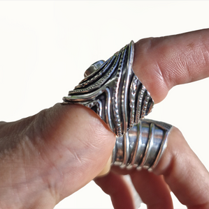 Lightning Ridge Earth Lines Shield Ring