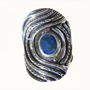 Lightning Ridge Earth Lines Shield Ring