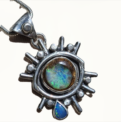 Boulder & Mintabie Opal Tears Pendant