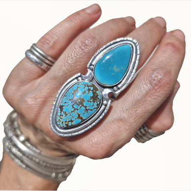 No.8 and Kingman Turquoise Ring or Pendant