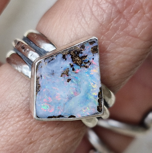 Boulder Opal Stacker Ring