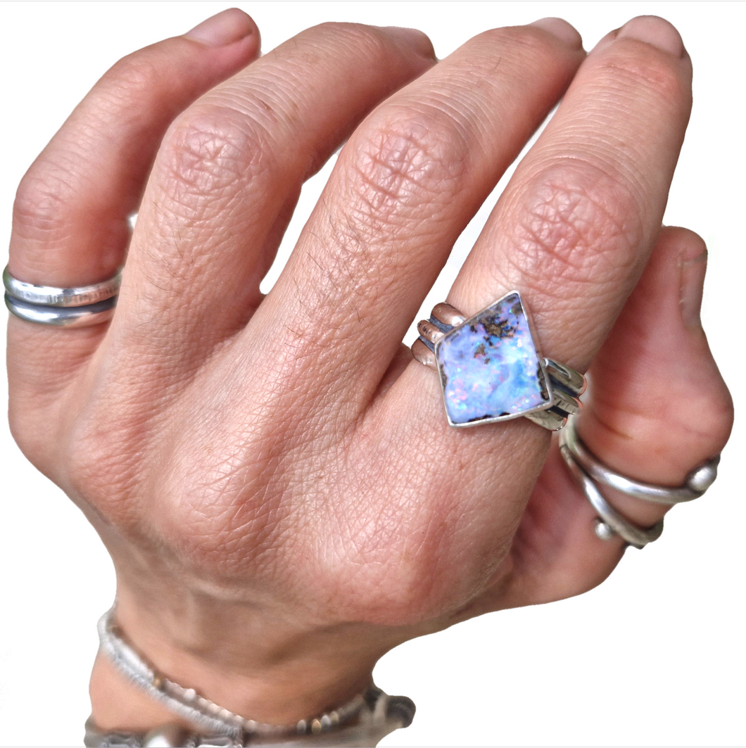 Boulder Opal Stacker Ring