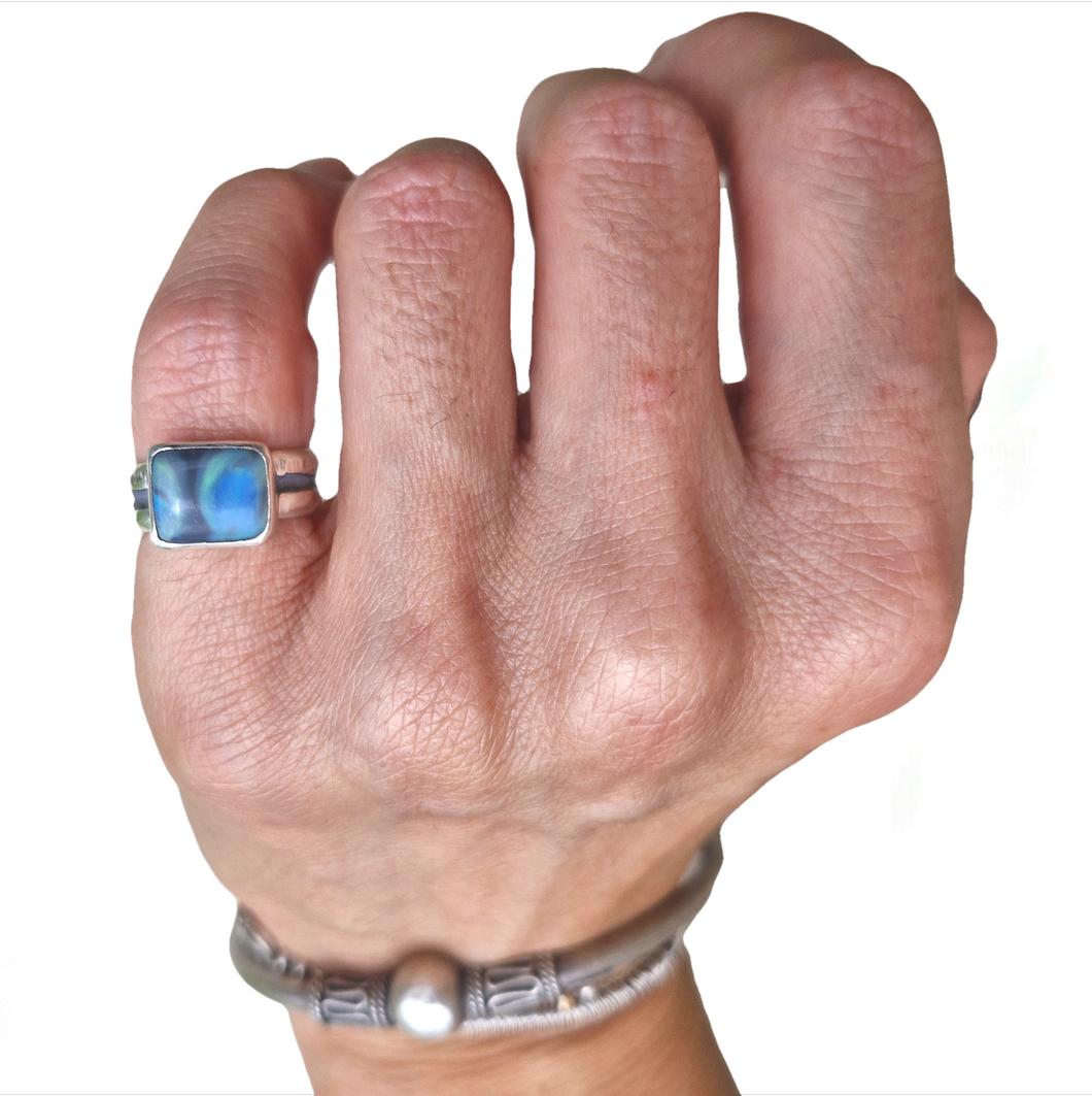 Lightning Ridge Opal Stacker Ring