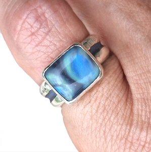 Lightning Ridge Opal Stacker Ring