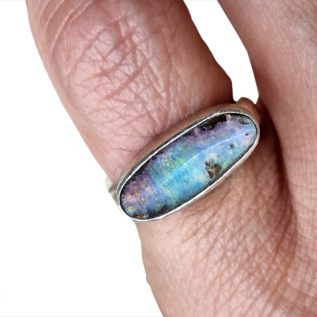 Boulder Opal Stacker Ring