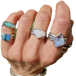 Boulder Opal Stacker Ring