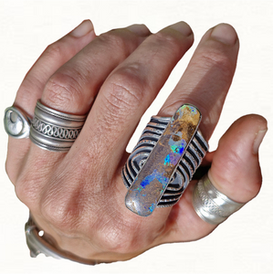 Boulder Opal Riding the Waves of Life Ring