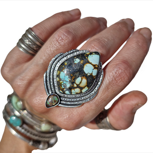 Turquoise and Boulder Opal Ring or Pendant