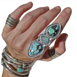 Turquoise and Boulder Opal Ring or Pendant