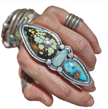 Load image into Gallery viewer, Turquoise and Mintabie Opal Ring or Pendant