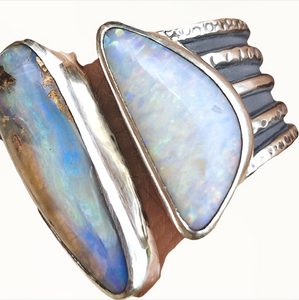 Boulder & Mintabie Opal Ring