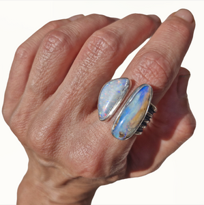 Boulder & Mintabie Opal Ring