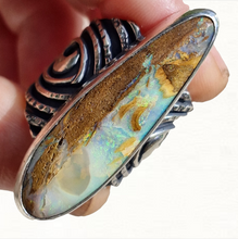 Load image into Gallery viewer, Boulder Opal Riding the Waves of Life Ring