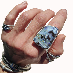 Boulder Opal Moonphase Ring