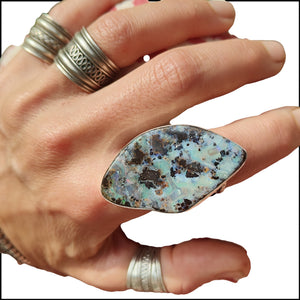 Boulder Opal Moonphase Ring