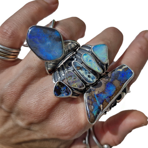 Moonphase Boulder Opal Ring