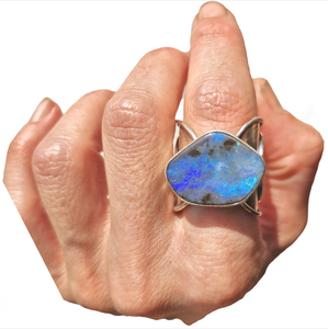 Moonphase Boulder Opal Ring