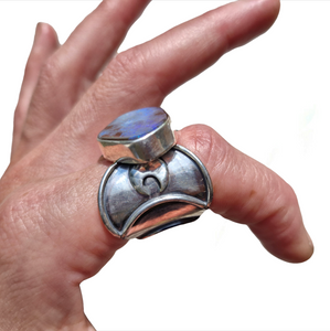 Moonphase Boulder Opal Ring