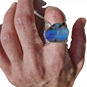 Moonphase Boulder Opal Ring