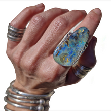 Load image into Gallery viewer, Tears of Sadness Tears of Joy Boulder Opal Ring