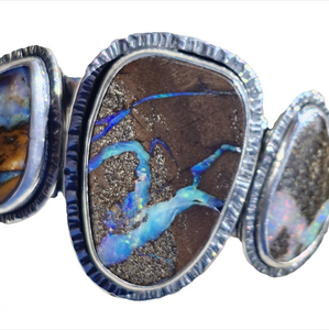 Statement Sterling Silver Boulder Opal Cuff