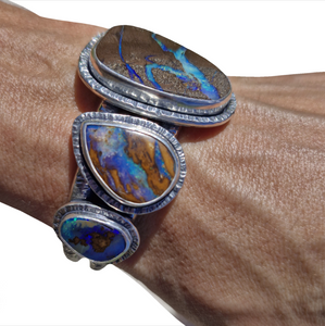 Statement Sterling Silver Boulder Opal Cuff