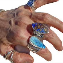 Load image into Gallery viewer, Boulder Opal Rustic Moonphase Ring