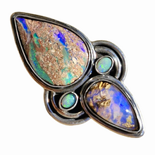 Load image into Gallery viewer, Pipe, Boulder &amp; Mintabie Opal Ring or Pendant