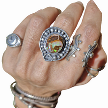 Load image into Gallery viewer, Handmade custom sterling silver snake australian boulder opal ring 