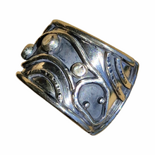 Load image into Gallery viewer, Handmade custom chunky sterling silver snake serpent ring