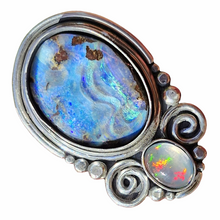 Load image into Gallery viewer, Boulder Opals and Spirals Ring or Pendant