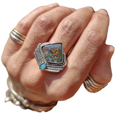 Boulder Opal and Doublet Opal Ring or Pendant