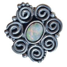 Load image into Gallery viewer, Mintabie Opal Spiral Flower Ring or Pendant