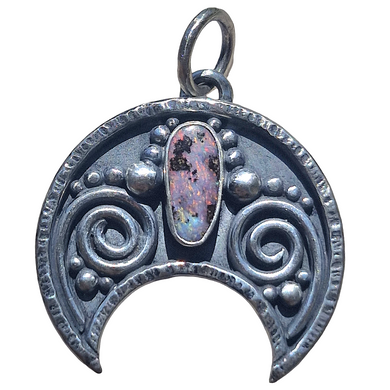 Cresent Moon Opal Pendant
