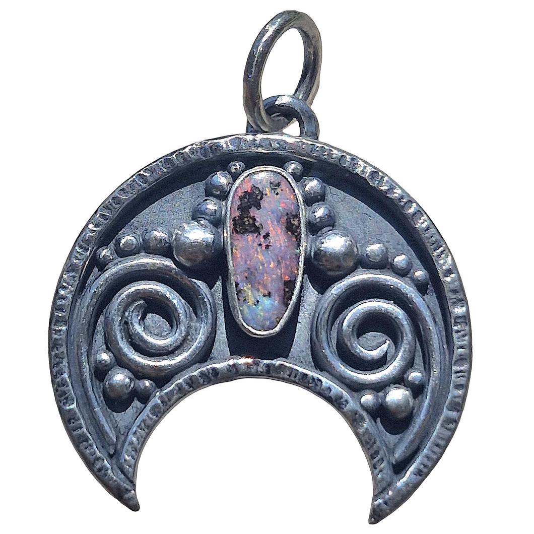 Cresent Moon Opal Pendant