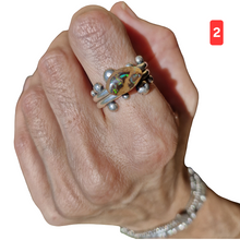 Load image into Gallery viewer, Double Dotty Boulder Opal Ring - Made to Order