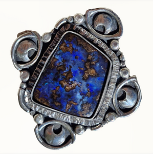 All Seeing Boulder Opal Ring or Pendant