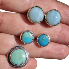 Load image into Gallery viewer, Mixed Turquoise Stud bundle 925 Silver Earrings