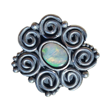Load image into Gallery viewer, Mintabie Opal Spiral Flower Ring or Pendant