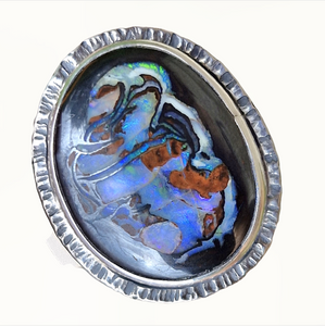 Boulder Opal Dotty Borders Ring