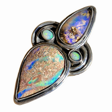 Load image into Gallery viewer, Pipe, Boulder &amp; Mintabie Opal Ring or Pendant