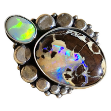 Load image into Gallery viewer, Boulder Opal and Lightning Ridge Opal Chunky Dots Ring or Pendant