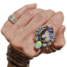 Load image into Gallery viewer, Boulder Opal and Lightning Ridge Opal Chunky Dots Ring or Pendant