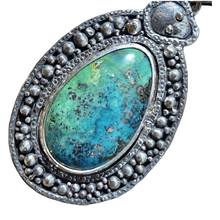 Load image into Gallery viewer, Campitos Turquoise and Lightning Ridge Opal Serpent Pendant