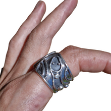 Load image into Gallery viewer, Handmade custom chunky sterling silver snake serpent ring