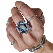 Load image into Gallery viewer, Mintabie Opal Spiral Flower Ring or Pendant
